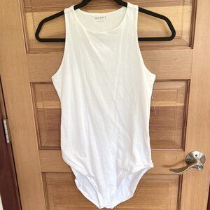 NWT - High Neck Racer Back WHITE bodysuit - Old Navy - Size Medium.